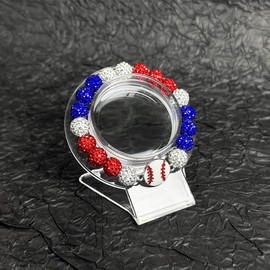 TYQSY Baseball Bracelets, Ice Collection Bracelets, Baseball Rhinestone Bracelets for Men, Baseball Accessory Beaded Bracelets, Athletes Inspired Baseball Drip Bling Bracelet for Baseball Team Lovers