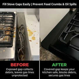 Slide In Range Back Filler – Adjustable up to 32", Easy to Install & Clean back of stove shelf for gap, Dustproof & Oil-Proof Gap Cover for Kitchen Stove – Perfect for Homemakers