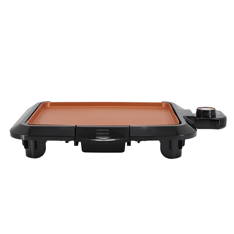 MegaChef Electric Grill with Copper Non-Stick Coating, Adjustable Temperature Control