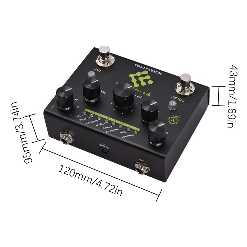 MOSKYAudio Guitar Effect Pedal Digital Delay with TAP Dual Footswitch