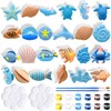 WinnerWhy 24 Pcs Summer Ocean DIY Painting Ceramic Kit Coastal