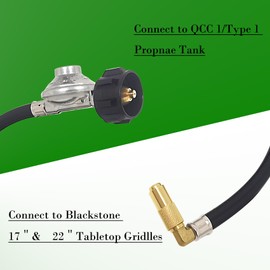 CHILIPILI 4 FT Propane Regulator and Hose with 90-Degree Elbow