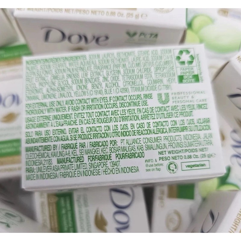 Dove 15X Dove Cream Beauty Mini Bars Soap Cucumber &