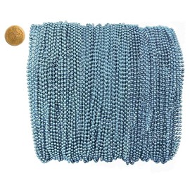 THE MARDI GRAS KREWE Mardi Gras Beads – 144 Piece 33" 7mm Necklaces with Doubloon – Bulk Party Favors, Decorations, and Crafts - Light Blue
