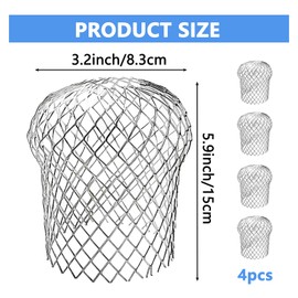 Hazrcvr Sieve Rain Gutter 4 Pieces Gutter Strainer Downpipe Protection Aluminium Filter Grid Gutter Screen Downpipe Protection Leaf Sieve Adjustable Rain Pipe Protection Gutter Downpipes Protective