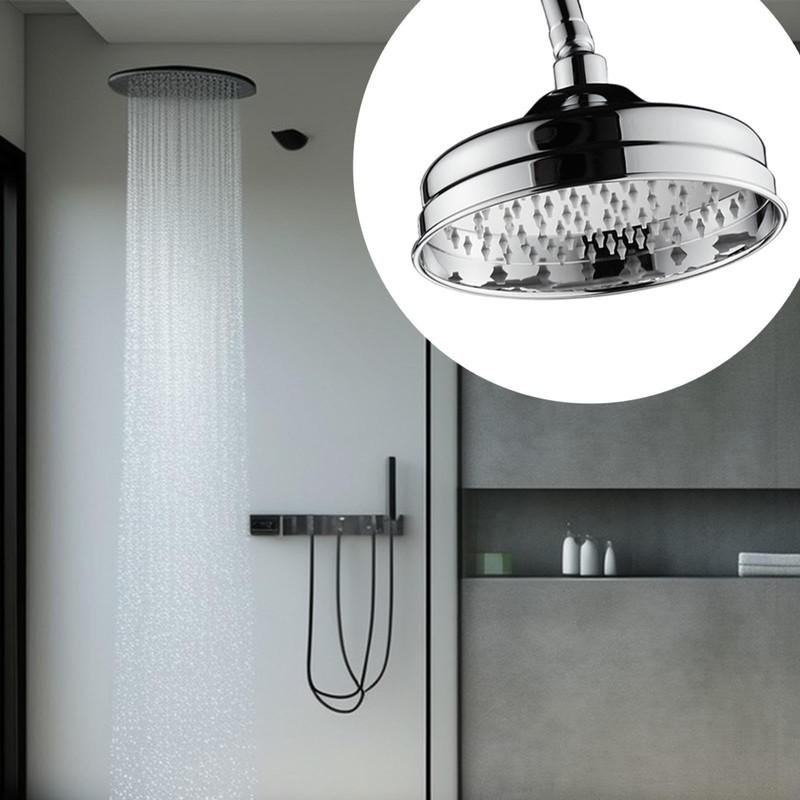 MagiDeal Rain Shower Head Round Replacement Accessory Sturdy Vintage 8