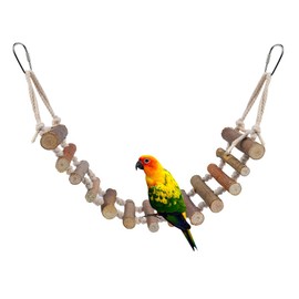 Bird Bridge, Natural Rope Ladder Bird Toy Parrot Hanging Perches Swing Cage Accessories Decorative Bird Cage Training