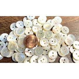 Unbranded 8 Fabulous Iridescent Cream Trocas Natural Shell MOP Buttons 12.5mm 1/2" 12782
