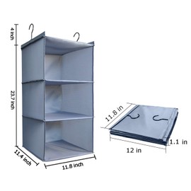 DonYeco 3-Shelf Hanging Storage Closet Organizer, Oxford Rv Storage and Organization for Wardrobe, Inside, Camper Accessories, Nursery, Baby Room