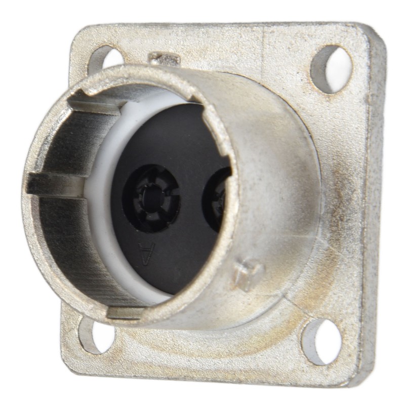 2 Pin Socket Square Flange Screw Mounting Power Connector Electric