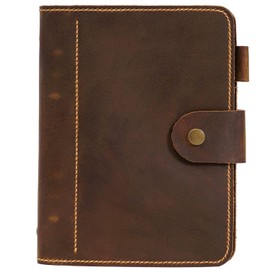Turbosnail Leather A5 binder planner, Refillable leather journal, Leather notebook, A5 ring binder, Custom gift for him, Leadership Gifts, Corporate Gifts for Clients (Brown)
