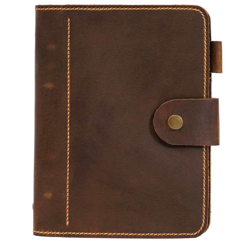 Turbosnail Leather A5 binder planner, Refillable leather journal, Leather notebook,