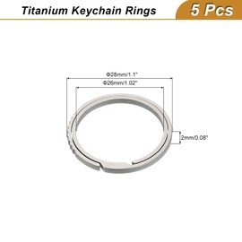 sourcing map Titanium Keychain Rings, 5 Pcs 1.18-inch Split Side Pushing Key Rings Split Key Ring Circle Assorted for Home Car Office Keys Attachment Key Chain, Silver