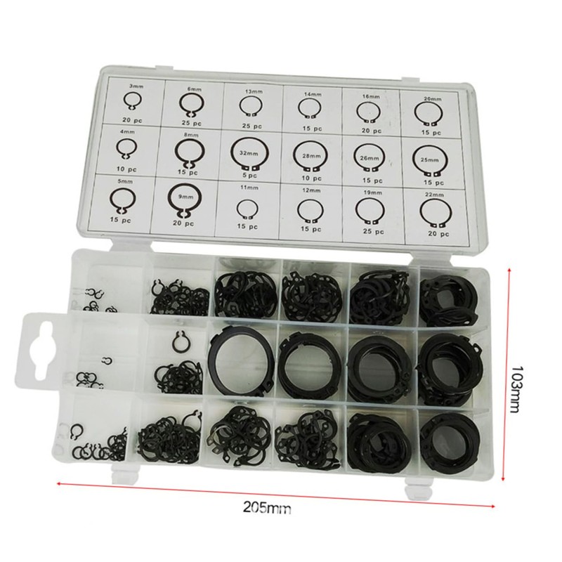 iplusmile 18 Size Carbon Steel Retaining Ring Assortment Circlip Set