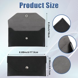 Sorcristy Cash Envelope Wallet Reusable Envelope Wallets Retro Clutch Wallets for Men Women Cash, Budgeting, Billing, and Organizing Finances (Black)