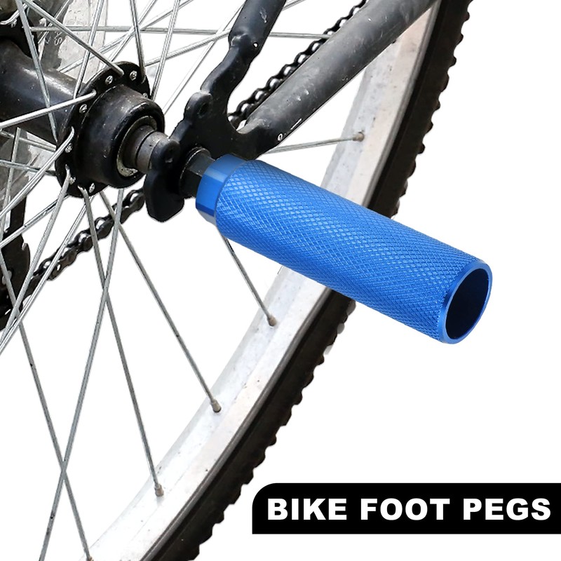 X AUTOHAUX Pair Rear Foot Pegs Footrests Blue for Bicycle