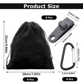 Srvauyea 6 Stück Tragbare Gewichtstasche für Pavillon-Vorhänge im Freien, 6 Gewichtstaschen, 6 Karabiner, 6 Clips, Sandsack Beschwerung, Geeignet zum Befestigen von Außenvorhängen, Zelten, Tischdecken