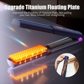 OBEST Glätteisen Kabellos mit 5000mAh Akku Haarglätter und Lockenstab 2 in 1 Mini Tragbares Reiseglätteisen 3 Einstellbare Temperaturen Schnelleres Erhitzen, Kleines Glätteisen für Frauen Männer