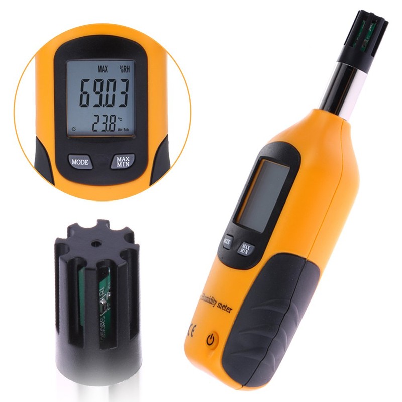 Digital Psychrometer - Handheld Temperature and Humidity Meter Gauge with