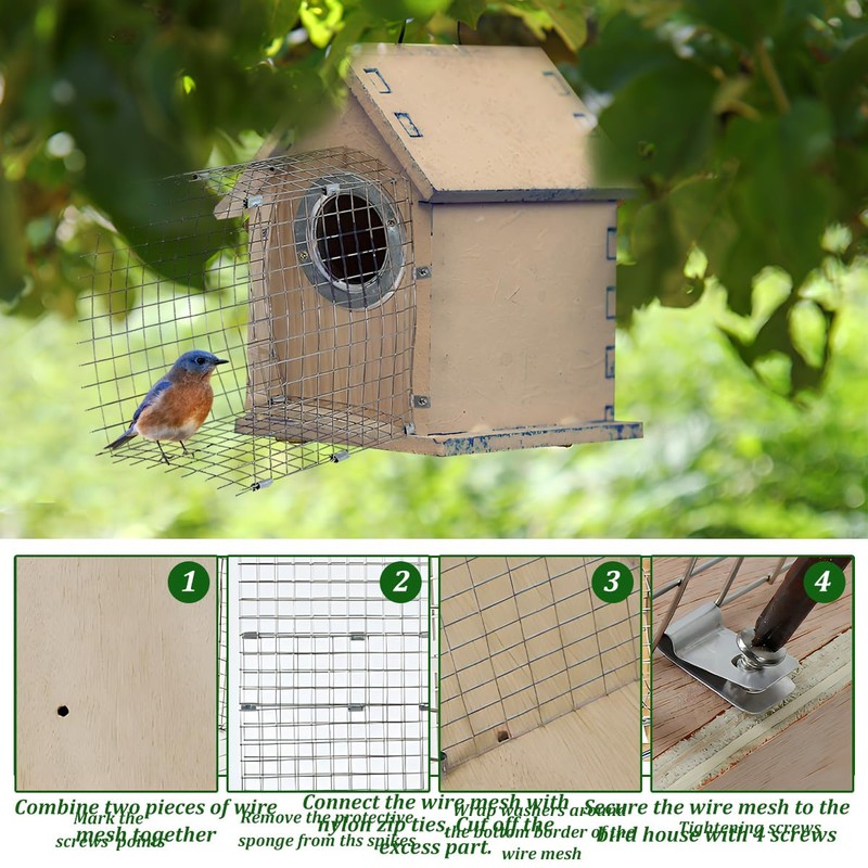 2 Pcs Blue Bird House Predator Guards, Wire Entrance Guard,