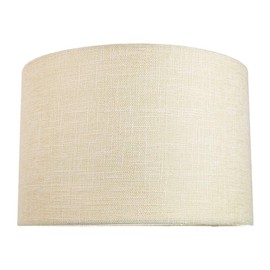 Contemporary and Sleek 12 Inch Cream Linen Fabric Drum Lamp Shade 60w Maximum | 30cm Diameter | for Table Lamp or Pendant by Happy Homewares