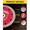 Casaverde 4.5" Super Thin Diamond Tile Blade with 3/8" Arbor,Cutting