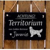 Golden Retriever Sign, Customisable Engraved - Achtung ! Territory of