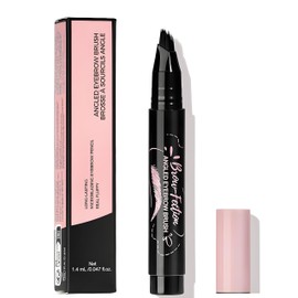 Angled Square Eyebrow Brush for Natural Brows, Waterproof Long Lasting Quick Drying, Easy to Color with Precision Brush for Shaping, Outlining, Filling Sparse Eyebrows(Natural Black)