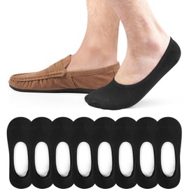 Caldodo Trainer Socks Men's 43-46 39-42 Socks 8 Pairs Trainer Socks Cotton Men's Socks Breathable No Show Socks Invisible in Shoe, 8 pairs black, 39 - 42