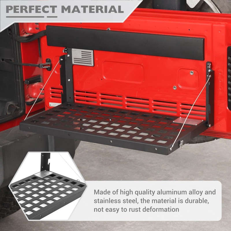 JeCar Tailgate Table for Jeep Wrangler JK JKU 2007-2017 Foldable
