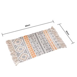 Boho Area Rugs for Living Room, Small Cotton Woven Area Rugs with Tassel 2'x3', Vintage Farmhouse Bohemian Throw Rug, Washable Floor Rugs for Kitchen,Bathroom, Bedroom, Laundry Room, Entryway Indoor
