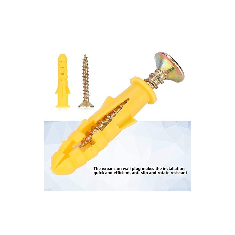 Plastic Expansion Wall Screw Plug Screw Fixings + Self-Tapping Screws