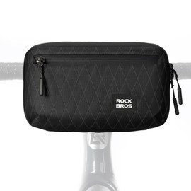 ROCKBROS Bicycle Handlebar Bag Front-Mounted Cycling Pouch with Detachable Shoulder Strap 2.1L Bike Pack Compatible with Multiple Bikes and Scooters
