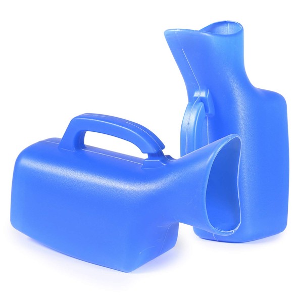 ONEDONE Urinals for Women Female Urinal Urine Bottle 1000mL Portable Urinal Pee Bottle for Women Home Hospital Camp Truck Car Travel Pee Bottle (Blue)-2Pack…