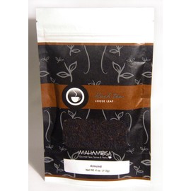 Mahamosa Flavored Black Tea Blend and Tea Filter Set: 4 oz Almond Black Tea, 100 Loose Leaf Tea Filters (Bundle- 2 items)(Tea Ingredients: Black tea and almond pieces with almond flavor )