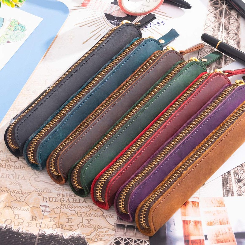 Aabellay Genius Leather Pencil Holder Stylus Pens Protected Pouch Sleeve