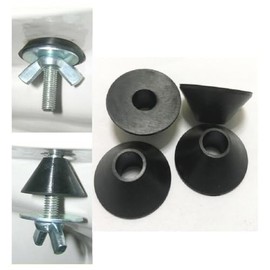 4 Rubber Fixture Non Slip Toilet Seat Hinge Fittings Secure Replacement for Two Loose Toilet Seats Black
