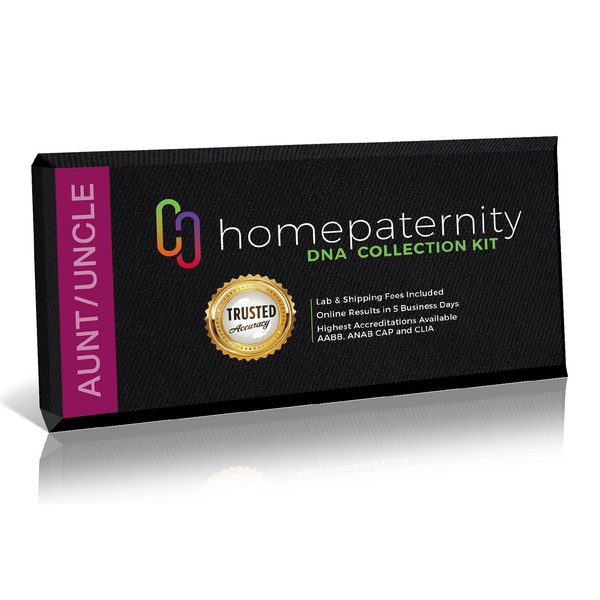 HomePaternity Aunt/Uncle DNA Test, Fast Results, Highest Accuracy Available with Up to 34 Genetic Markers Tested, All Lab Fees & Shipping Included, Test Niece or Nephew, Test Paternity Without Father