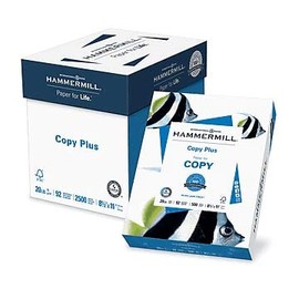Hammermill Copy Plus 8.5" x 11" Copy Paper, 20 lbs, 92 Brightness, 500/Ream, 5 Reams/Carton