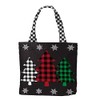 Briarwood Lane Checkered Trees Winter Canvas Tote Bag 14.5" x