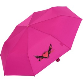 Children's Umbrella Boys Mini Pocket Umbrella Light Kids Blue, Heart, Compact, lilac with heart pattern, designed for girls