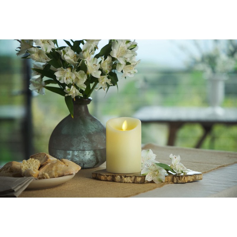 Luminara Scalloped Edge Flameless LED Candle, Ivory, 3" x 5",