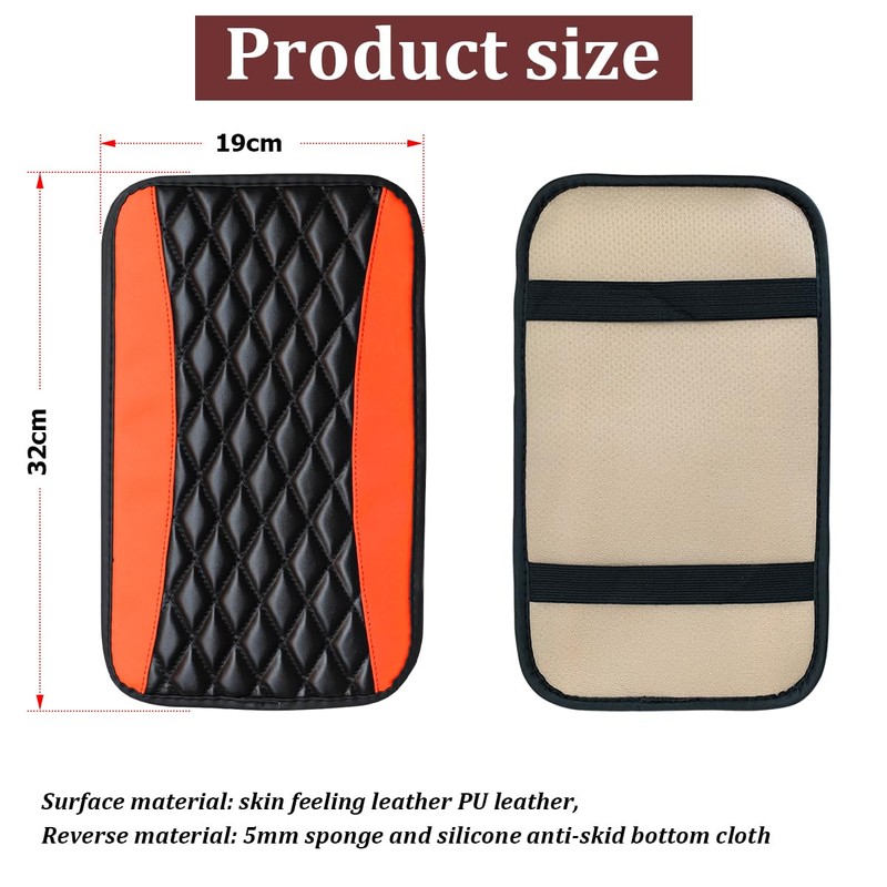 CGEAMDY Car Armrest Cushion Leather Waterproof for Most Cars, Vans