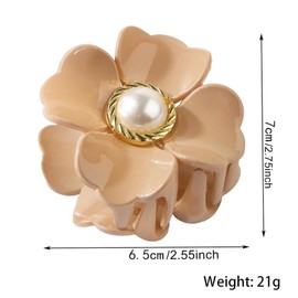 French Flower Claw Hair Clips for Women Non-Slip Strong Hold Clips for Thick Hair,Medium Hair Claw Clips Hair Accessories (HairclawFrench1)