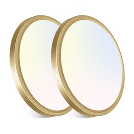 libtit 7 Inch Golden Flush Mount Ceiling Light, 15W Aureate Ceiling Light Fixture, 3000K/4000K/6500K Color Selectable, Gilded Round Ceiling Lighting for Bedroom Kitchen Pantry, 2Pack