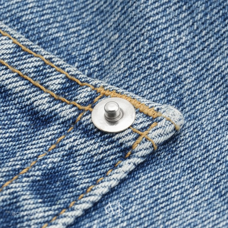 CRAFTMEMORE Solid Brass Jean Rivets, 3/8 Inch, 50 Sets, Washable