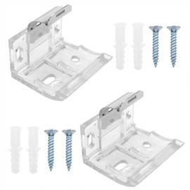Lovelysp Cordless Shade Mounting Bracket Mounting Bracket with Metal Clip with Mounting Screws for 1 inch (25MM) Folding Sun Shade Cordless Shutter Headrail Clamp 2PCS (Transparent)