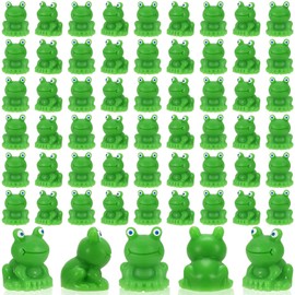VICROIC 100 PCS Mini Frogs Resin Frogs, Cute Green Frogs Figurines for Craft, Garden Dollhouse Decor Landscape, Miniature Home Decorations