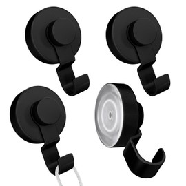 Fengxunzmm Pack of 4 Towel Holders with Suction Cup, Suction Hooks, Extra Strong Suction Cup Hooks, Bathroom, ABS Waterproof Suction Cups with Hooks, Towel Hooks No Drilling for Bathroom and Kitchen