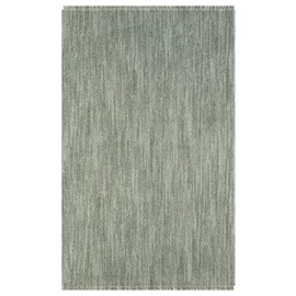 LUXE WEAVERS Solid Machine Woven Green 5x7 Area Rug, Indoor Stain-Resistant Carpet